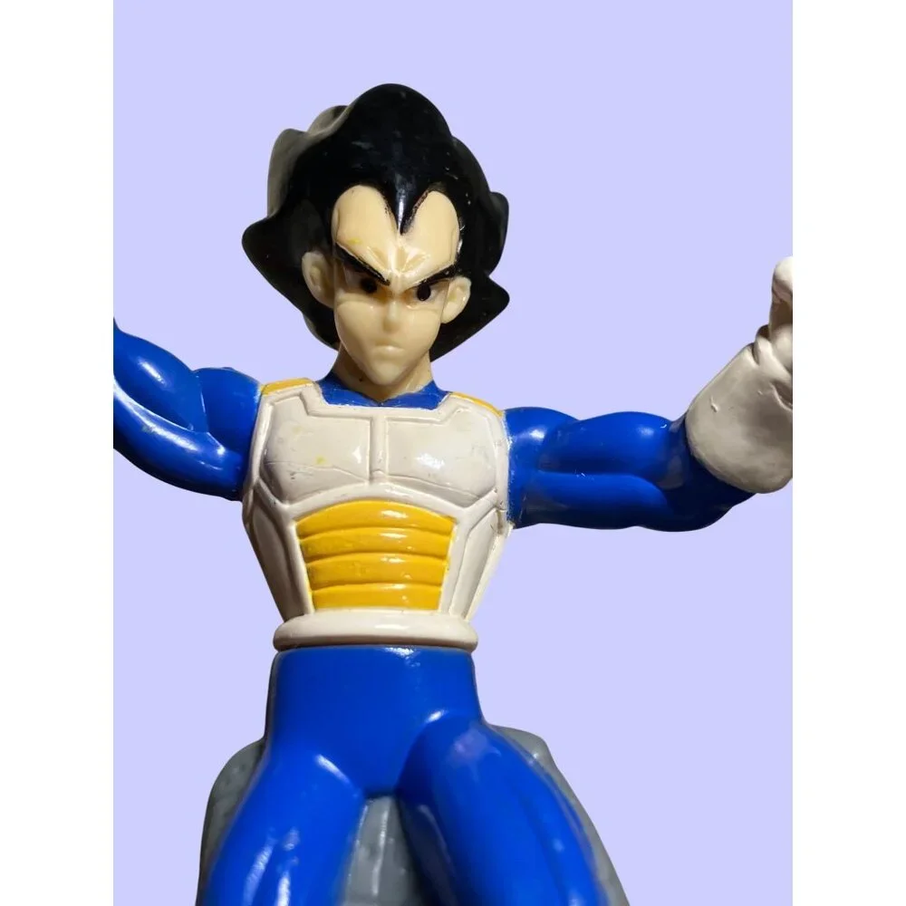 Burger King Dragon Ball Z Vegeta Action Figure Sitting On Rock Blue & White - Picture 2 of 9